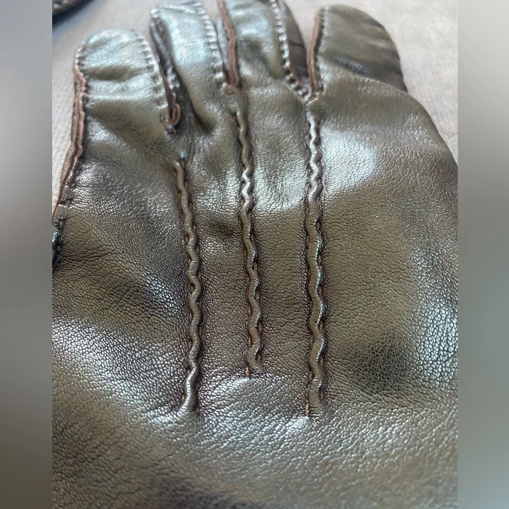 Unisex Dark Brown Leather Gloves